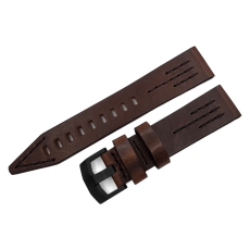Vostok Europe SSN-571 Nuclear Submarine leather strap / 22 mm / brown / black / black buckle