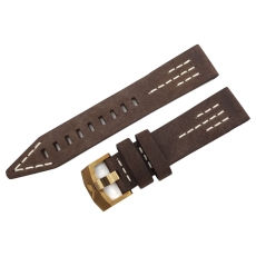 Vostok Europe SSN-571 Nuclear Submarine leather strap / 22 mm / brown / white / bronze buckle