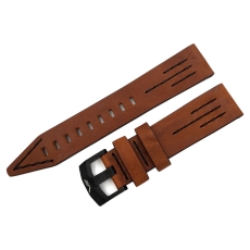 Vostok Europe SSN-571 Nuclear Submarine leather strap / 22 mm / light brown / black / black buckle