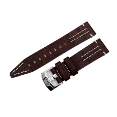 Vostok Europe Rocket N1 vegetable leather strap / 22 mm / brown / white / stainless steel buckle