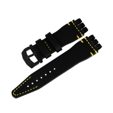 Vostok Europe VEareONE / Energia 2 leather strap V1 / 26 mm / black / yellow / black buckle
