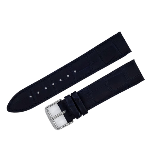 Buran Lederarmband / 20 mm / blau / Schließe poliert