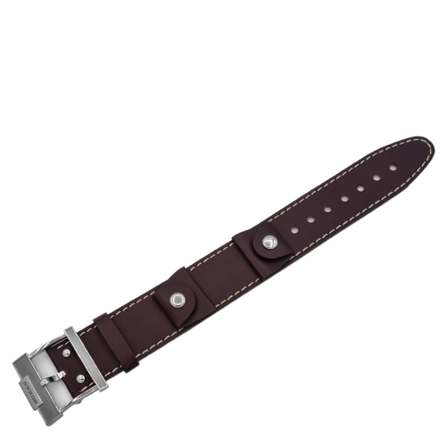 Buran leather strap / 28 mm / brown / white