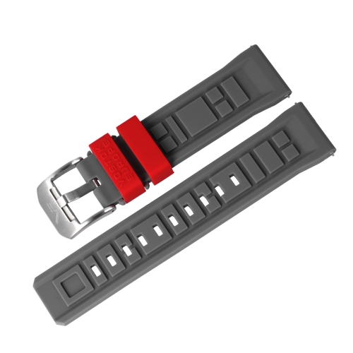 Vostok Europe Systema Periodicum silicone strap / 24 mm / grau / red / silver buckle