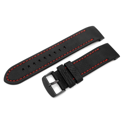 Vostok Europe Anchar leather strap / 24 mm / black / red / black buckle ...