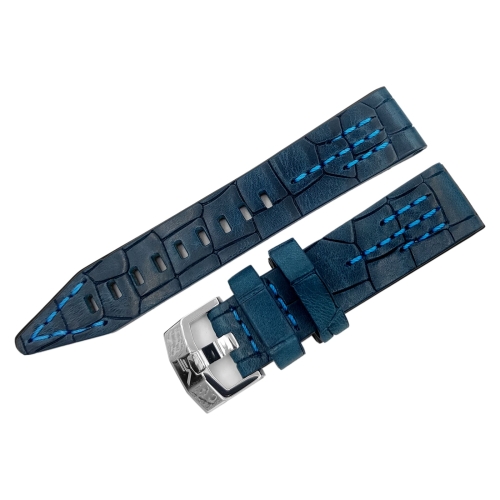 Vostok Europe SSN-571 Nuclear Submarine leather strap / 22 mm / petrol blue / turquoise / polished buckle