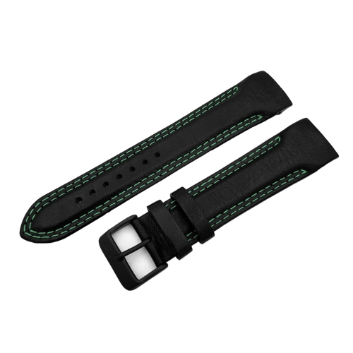 Vostok Europe Rocket N1 leather strap / 22 mm / black / green / black buckle