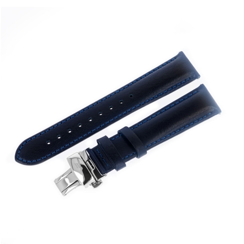 Vostok Europe Vilnelė Lederarmband / 20 mm / blau / Schließe silbern