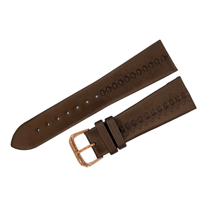 Buran leather strap / 24 mm / brown / rose buckle
