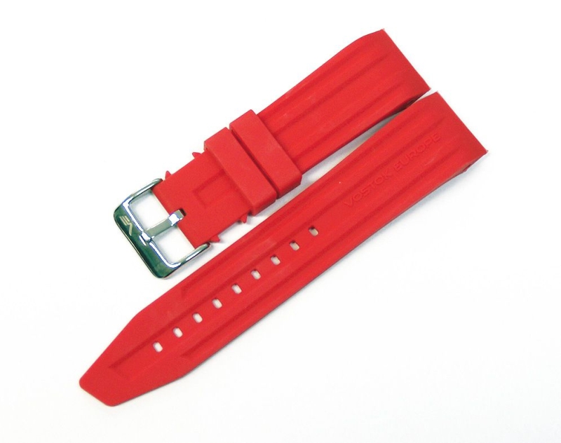 Vostok Europe Mriya 2 silicone strap / 24 mm / red / polished buckle