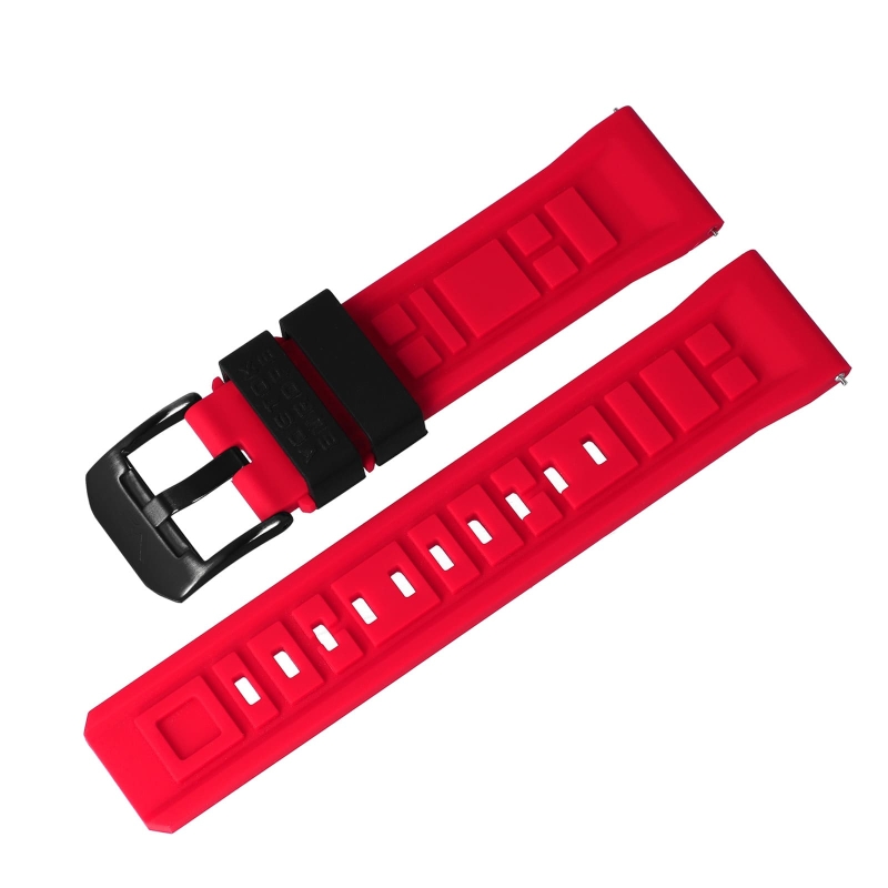 Vostok Europe Systema Periodicum silicone strap / 24 mm / red / black / black buckle