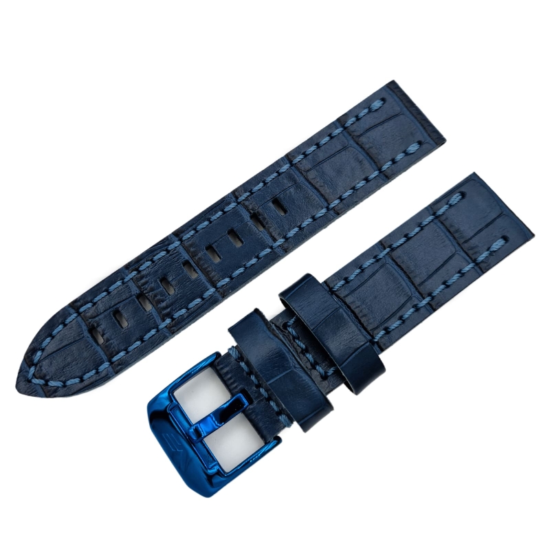 Vostok Europe Almaz Lederarmband / 22 mm / blau / Schließe blau