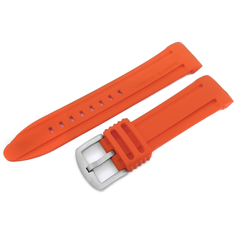 Vostok Europe Anchar silicone strap / 24 mm / orange / mat buckle