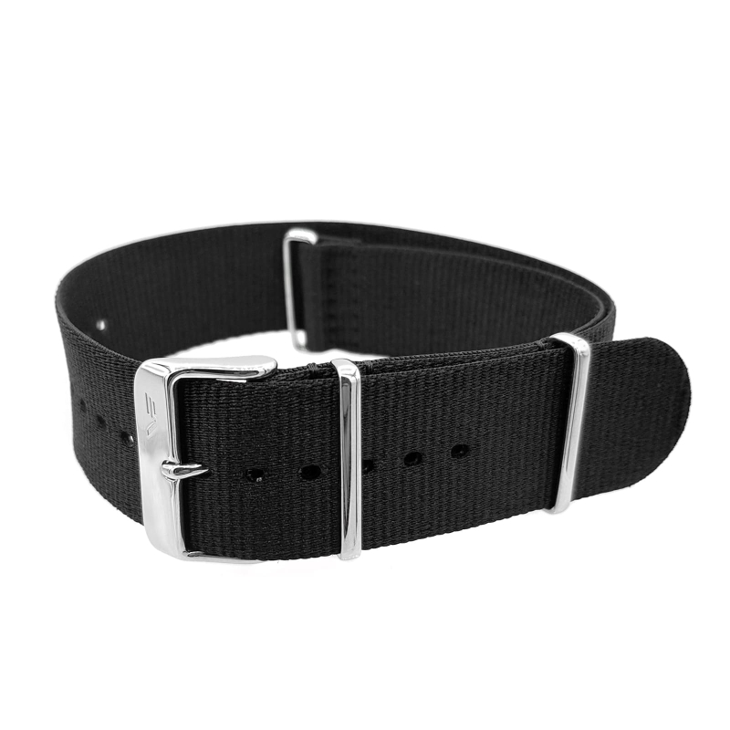 Vostok Europe Anchar Textilarmband / 24 mm / schwarz / Schließe poliert