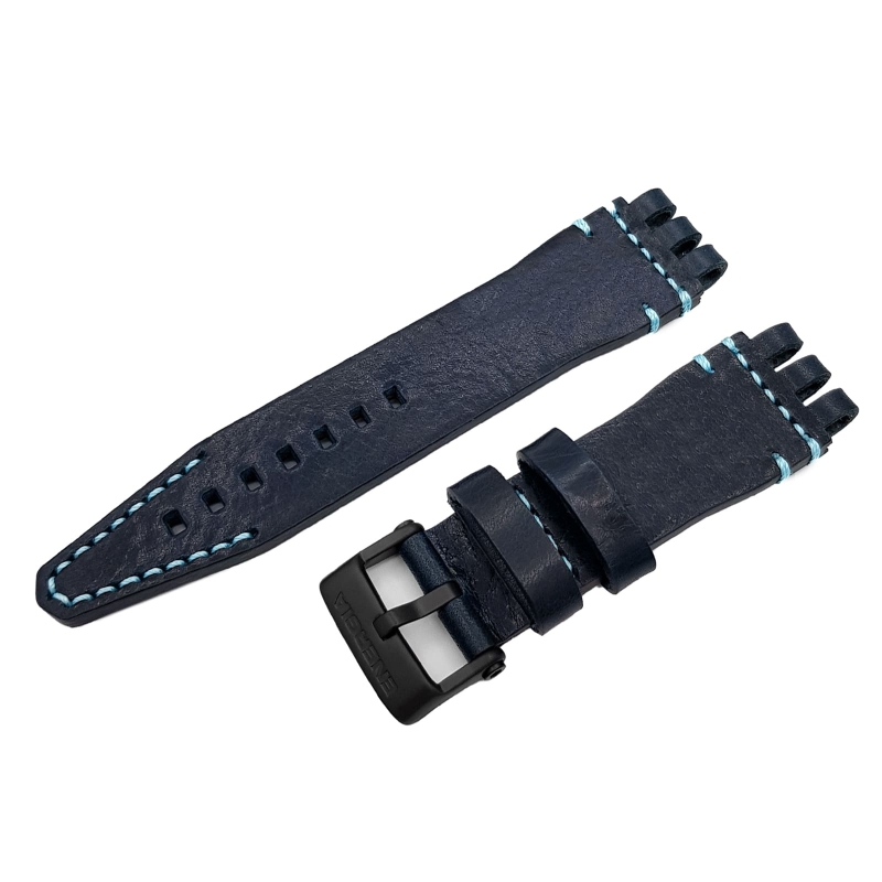 Vostok Europe Energia Rocket Lederarmband / 26 mm / blau / hellblau / Schließe schwarz