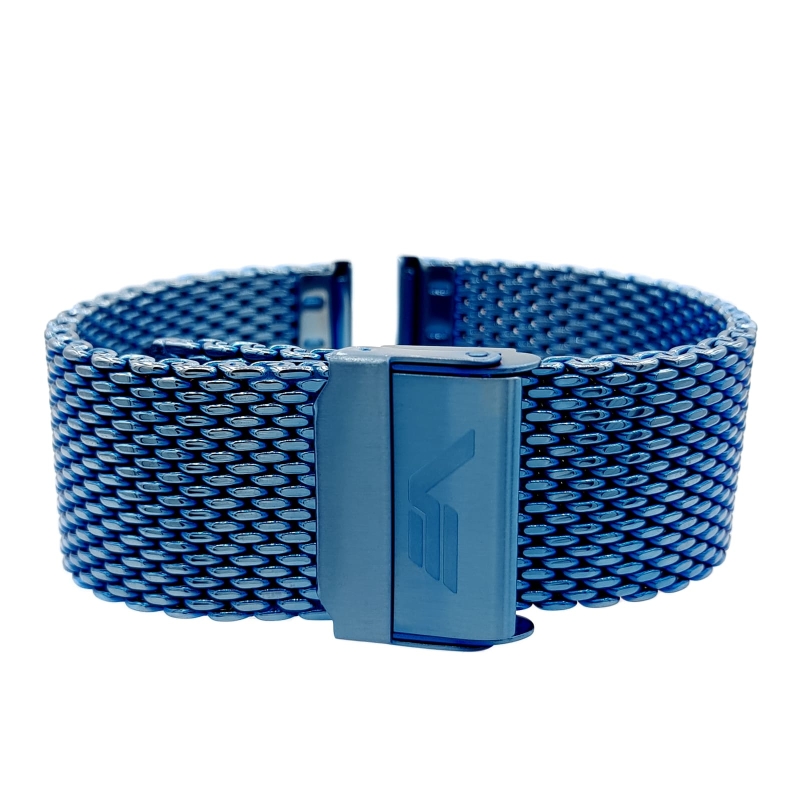 Vostok Europe Limousine milanaise mesh stainless steel bracelet / 22 mm / blue