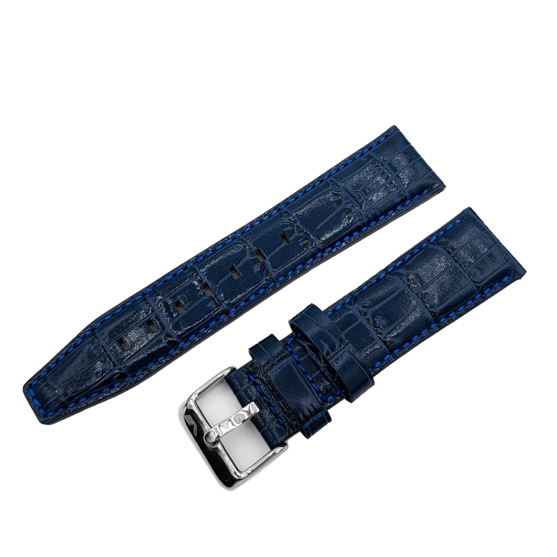 Vostok Europe Limousine Lederarmband / 23 mm / blau / Schließe poliert