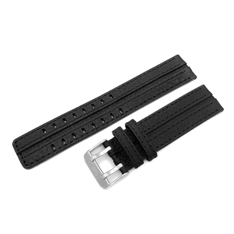 Vostok Europe Expedition North Pole leather strap / 22 mm / black / mat buckle