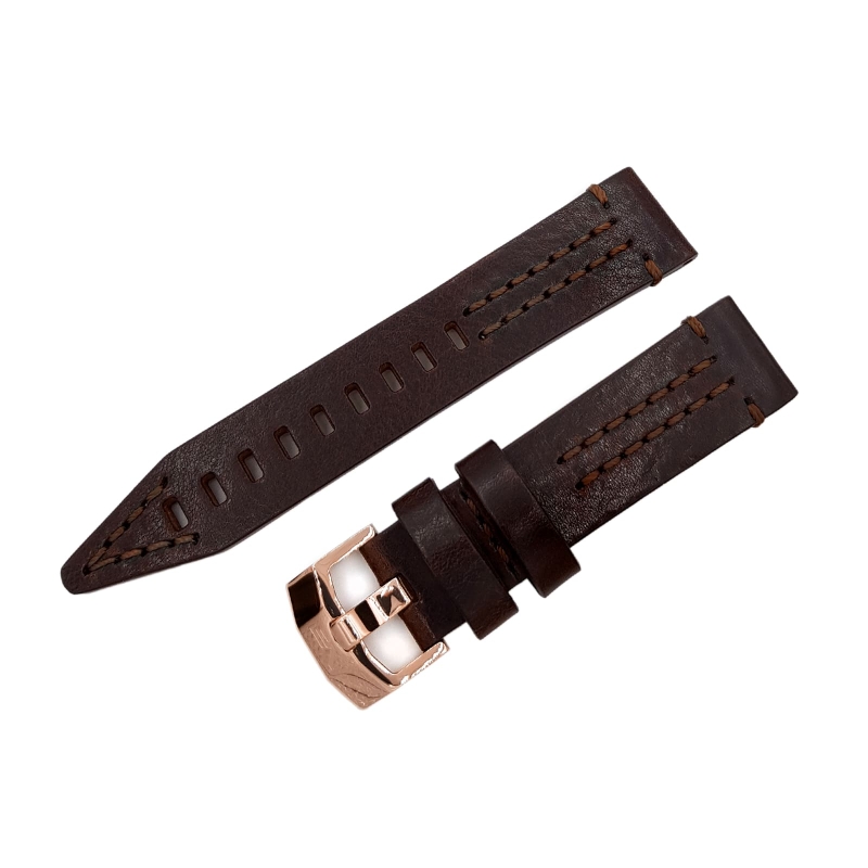 Vostok Europe Rocket N1 leather strap / 22 mm / brown / rose buckle