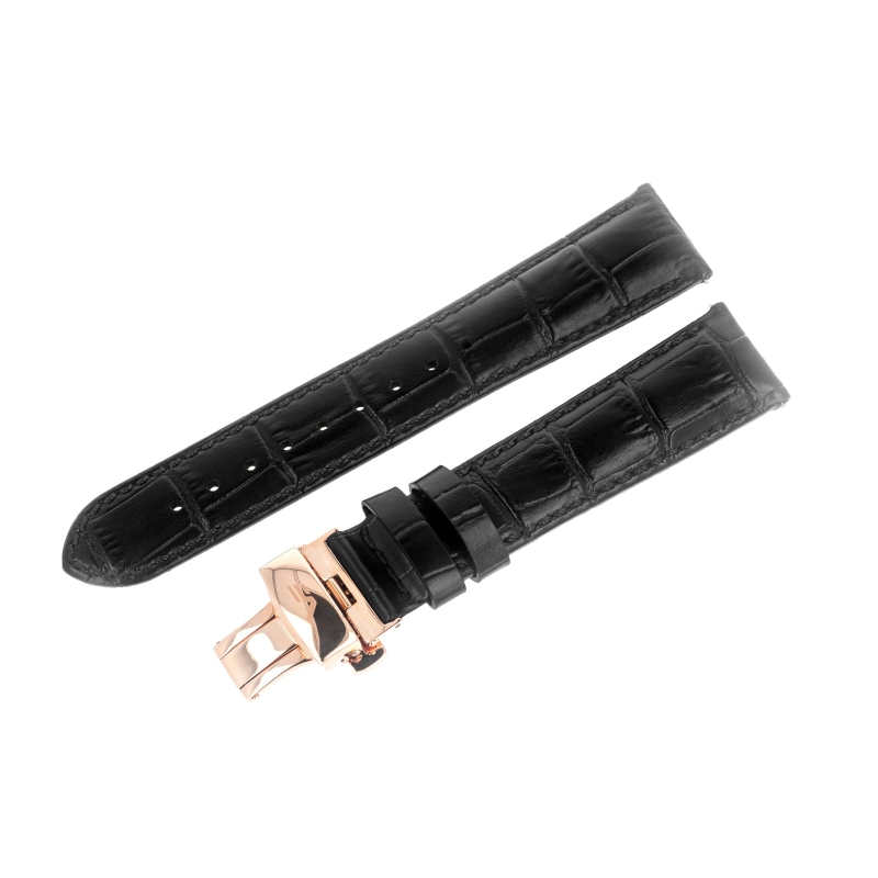 Vostok Europe Vilnelė Lederarmband / 20 mm / schwarz / Schließe rose