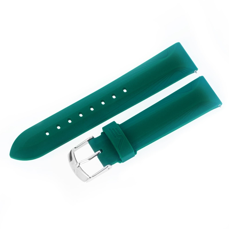 Vostok Europe Vilnelė Silikonarmband / 20 mm / grün / Schließe silbern