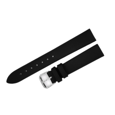 Buran Satin-Lederarmband / 16 mm / schwarz / Schließe poliert