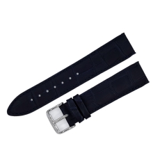 Buran Lederarmband / 20 mm / blau / Schließe poliert