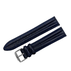 Buran Lederarmband XL / 20 mm / blau / Schließe poliert