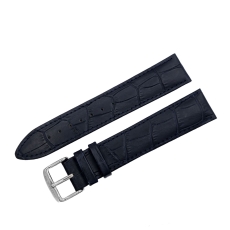 Buran Lederarmband XL / 20 mm / blau / Schließe poliert V2