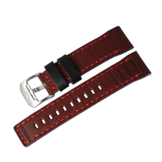 Vostok Europe Systema Periodicum Lederarmband / 24 mm / braun / rot / Schließe silbern