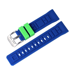 Vostok Europe Systema Periodicum Silikonarmband / 24 mm / blau / grün / Schließe silbern