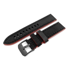 Vostok Europe Almaz Lederarmband / 22 mm / schwarz / rot / Schließe schwarz