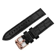 Vostok Europe Almaz leather strap / 22 mm / black / rose buckle