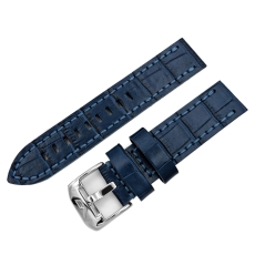 Vostok Europe Almaz leather strap / 22 mm / blue / polished buckle