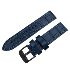 Vostok Europe Almaz leather strap / 22 mm / blue / black buckle