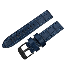 Vostok Europe Almaz Lederarmband / 22 mm / blau / Schließe schwarz