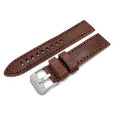 Vostok Europe Almaz leather strap / 22 mm / brown / mat buckle