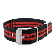 Vostok Europe Almaz / Rocket N1 nylon strap / 22 mm / black / red / mat buckle