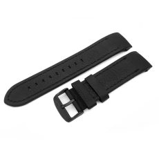 Vostok Europe Anchar Lederarmband / 24 mm / schwarz / Schließe schwarz