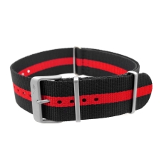 Vostok Europe Anchar Textilarmband / 24 mm / schwarz / rot / Schließe mattiert