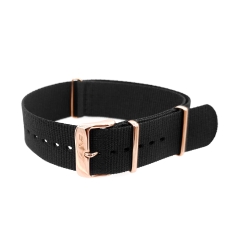 Vostok Europe Anchar Textilarmband / 24 mm / schwarz / Schließe rose