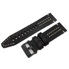 Vostok Europe Ekranoplan Lederarmband / 25 mm / schwarz / weiß / Schließe schwarz