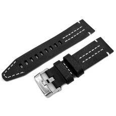 Vostok Europe Ekranoplan Lederarmband / 25 mm / schwarz / weiß / Schließe poliert