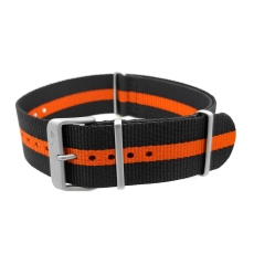 Vostok Europe Ekranoplan Textilarmband / 25 mm / schwarz / orange / Schließe mattiert