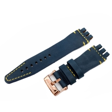 Vostok Europe Energia Rocket leather strap / 26 mm / petrol blue / yellow / rose buckle