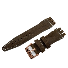 Vostok Europe Energia Rocket leather strap / 26 mm / brown / grey / rose buckle