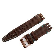 Vostok Europe Energia Rocket leather strap / 26 mm / brown / turquoise / rose buckle