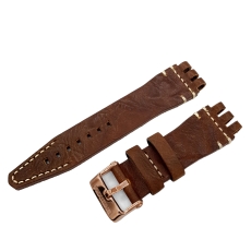 Vostok Europe Energia Rocket leather strap / 26 mm / moro brown / beige/ rose buckle