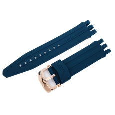 Vostok Europe Energia Rocket Silikonarmband / 26 mm / blau / Schließe rose