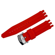 Vostok Europe Energia Rocket Silikonarmband / 26 mm / rot / Schließe poliert